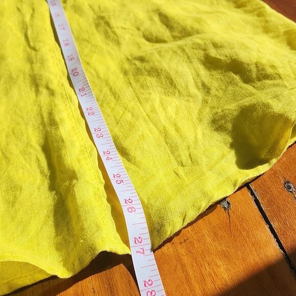 Suzannegrae Linen Button Up Shirt Women Size XL Yellow Coastal Summer Australian - Picture 6 of 7
